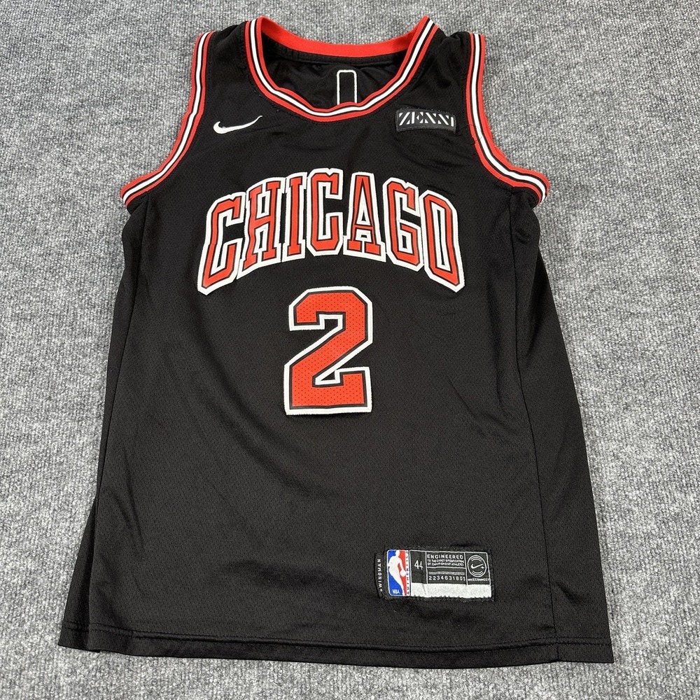 Chicago Bulls Jersey Mens 44 Black NBA Basketball Lonzo Ball 2 Swingman Nike